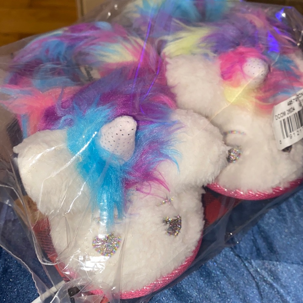 Dearfoams Girls Unicorn Slippers